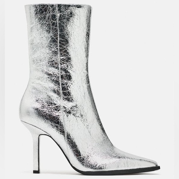 METALLIC HEELED ANKLE BOOTS - Picture 1 of 7